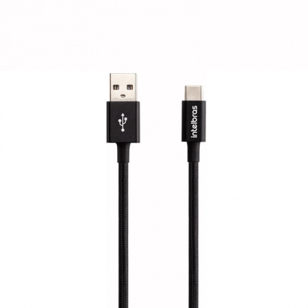 Cabo USB para USB-C Nylon Preto 1,5m EUAC15NP - Intelbras