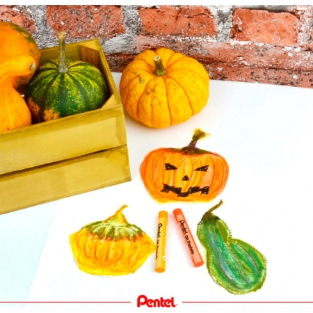 Giz pastel oleoso PHN-12 - com 12 cores - Pentel