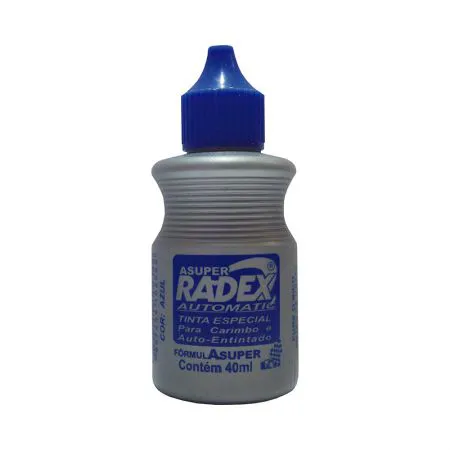 Tinta para carimbo Auto-Entintado 40ml - Azul - Radex