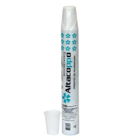Copo plástico descartável Super Premium Branco 180ml 100und - Altacoppo