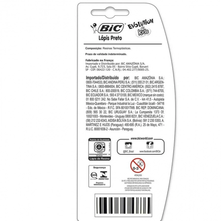 Lápis preto Evolution Gigante Kids com 3 unidades - Bic