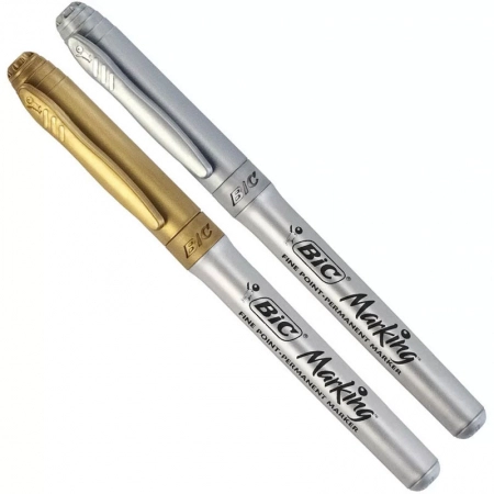 Pincel marcador permanente Marking Metálico com 2 cores 903936 - Bic