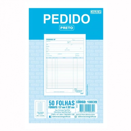 Pedido 1 via 50x1 137x207mm 50 folhas 10039 - SD/Animativa