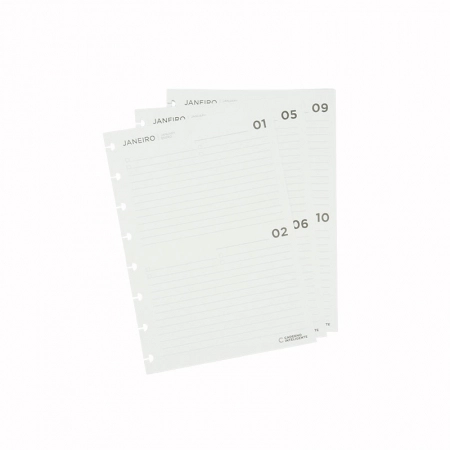 Bloco refil A5 agenda inteligente pautado com 30 folhas - CIRA2027