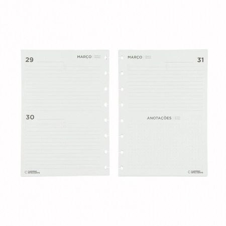 Bloco refil A5 agenda inteligente pautado com 30 folhas - CIRA2027