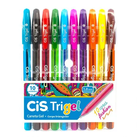 Caneta gel 1.00 mmTrigel 57.6800 10cores Fashion Cis