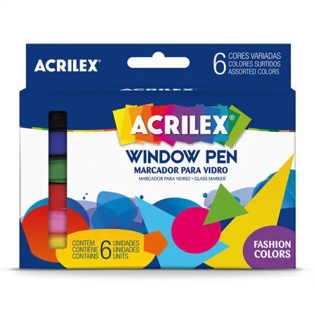 Marcador para Vidro Window Pen 6 unidades 06106 - Acrilex