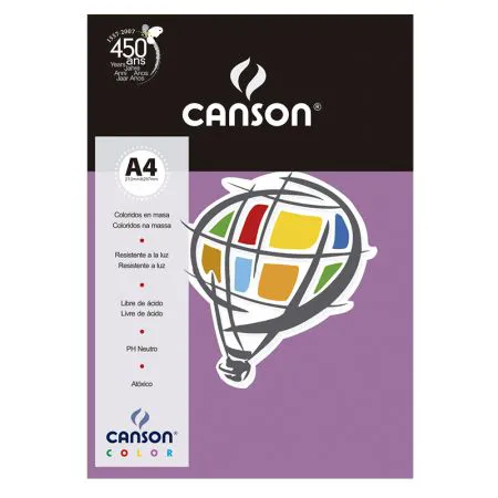 Papel Color Vivaldi A4 120g violeta - com 15 folhas - Canson