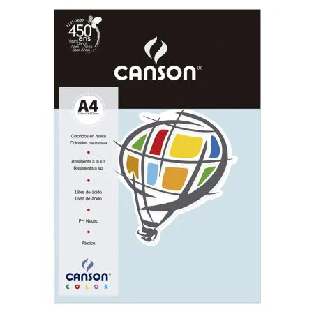 Papel Color Vivaldi A4 120g azul turquesa - com 15 folhas - Canson