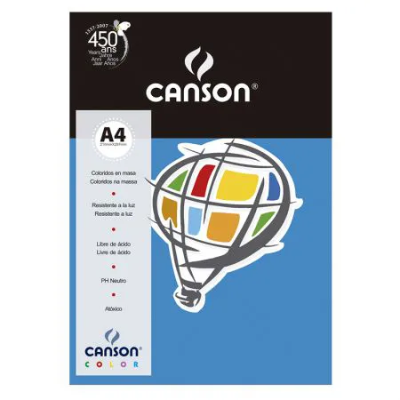 Papel Color Vivaldi A4 120g azul royal - com 15 folhas - Canson