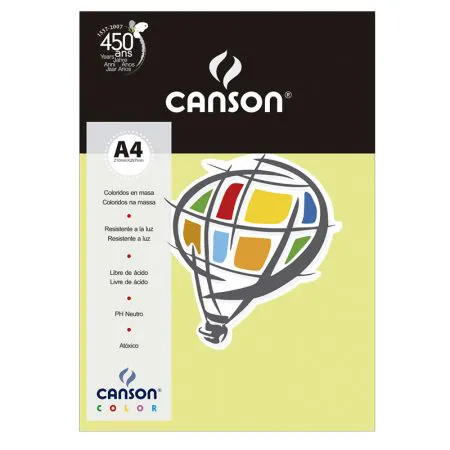 Papel Color Vivaldi A4 120g verde claro - com 15 folhas - Canson