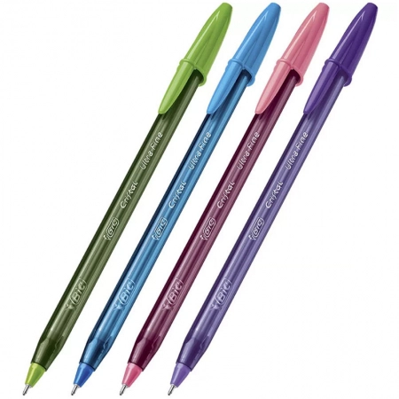 Caneta esferográfica Cristal Ultra Fina Fashion 0.7 AZ/RX/RS/VD com 4 unidades - Bic