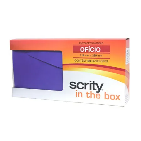 Envelope Color Plus Roxo 114x229mm 100 unid Scrity