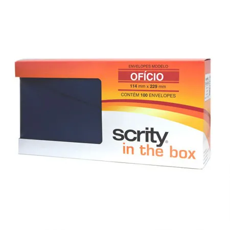 Envelope Color Plus Azul Escuro 114x229mm 100und Scrity