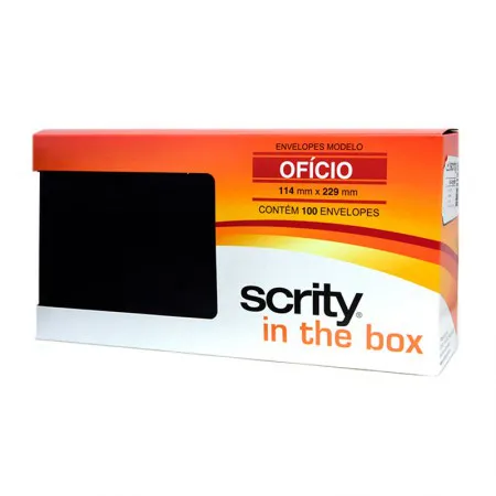 Envelope Color Plus Preto 114x229mm 100und Scrity