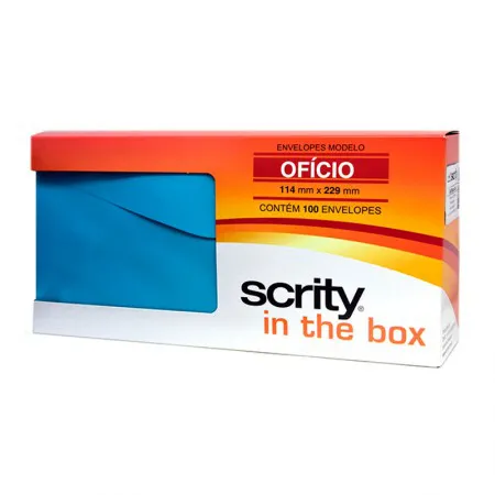 Envelope Color Plus Azul Turquesa 114x229mm 100und Scrity
