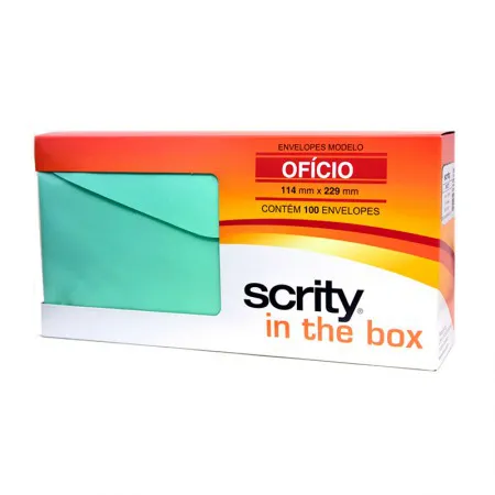 Envelope Color Plus Verde Claro 114x229mm 100und Scrity