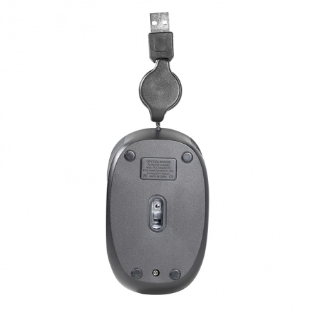 Mouse com fio USB retrátil emborrachado Preto - MO231 - Multi