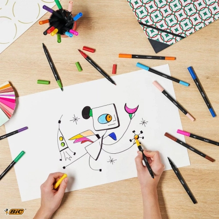 Caneta hidrográfica Dual Tip Intensity com 5 unidades - Bic