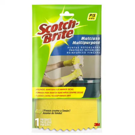 Luva multiuso Scotch-Brite pequena limão amarela - 3M