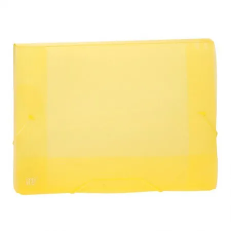 Pasta com aba elástico ofício lombo 20mm - transparente amarelo - CX020S/AM - Yes