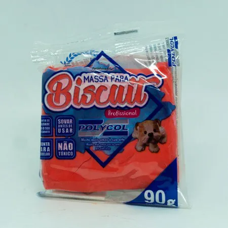 Massa de Biscuit 90g - Vermelho - Polycol