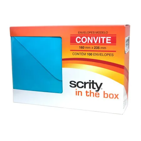 Envelope Color Plus Azul Turquesa 160x235mm - caixa com 100 unidades - Scrity