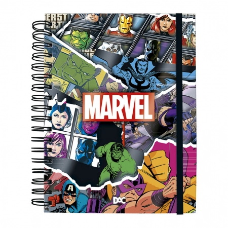 Caderno espiral capa dura universitário Smart 80 folhas 4634 Marvel - Dac