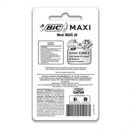 Isqueiro Maxi cores sortidas - com 1 unidade - Bic