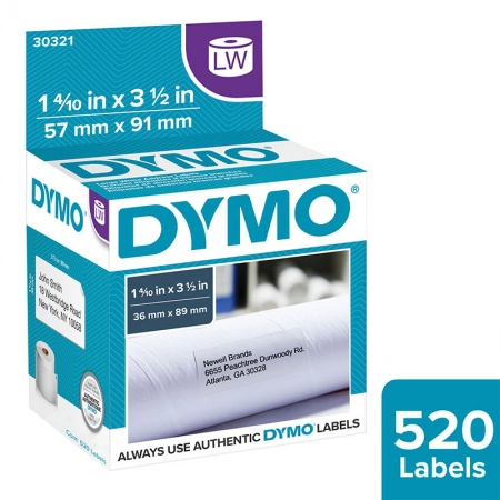 Etiqueta impressora Dymo 35x89mm 30321 com 520 etiquetas