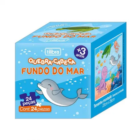 Quebra cabeça ilustrações Fundo do Mar com 24 peças 337315 - Tilibra	