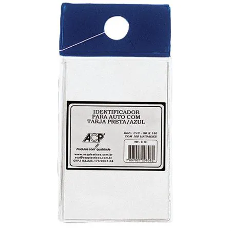 Crachá plástico para veículo azul - ACP