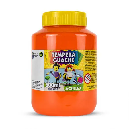 Tinta guache Laranja 500ml - 517 - Acrilex