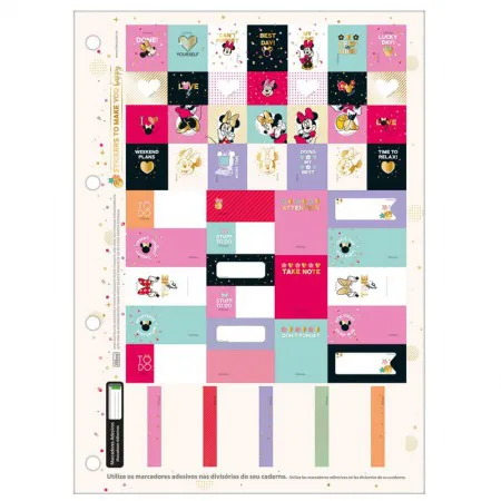 Bloco para fichário universitário Tiliflex Minnie 4 furos 80 folhas - Tilibra