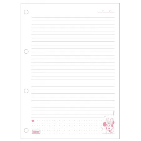 Bloco para fichário universitário Tiliflex Minnie 4 furos 80 folhas - Tilibra