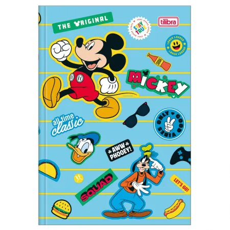 Caderno brochura capa dura 1/4 80 folhas Mickey Capa 1 - Tilibra