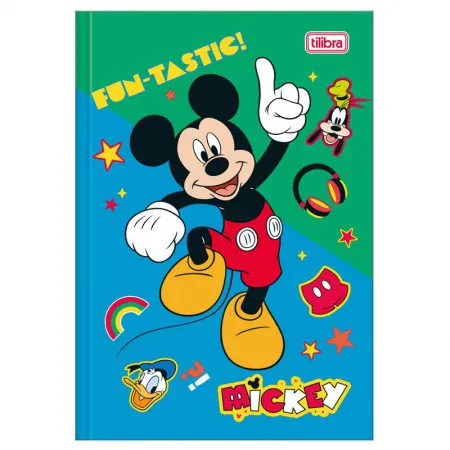 Caderno brochura capa dura 1/4 80 folhas Mickey Capa 2 - Tilibra