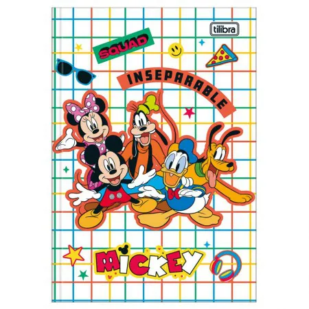 Caderno brochura capa dura 1/4 80 folhas Mickey Capa 3 - Tilibra