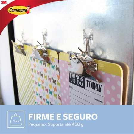 Gancho adesivo para utensílios Command transparente mini 3 unid - HB004270532 - 3M