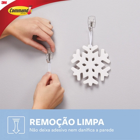 Gancho adesivo para utensílios Command transparente mini 3 unid - HB004270532 - 3M