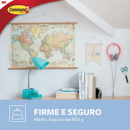 Gancho adesivo Command transparente médio 2 unid HB004270540 - 3M