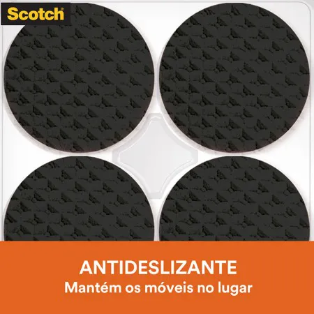Protetor antideslizante Scotch redondo preto Pequeno 12 unidades - 3M