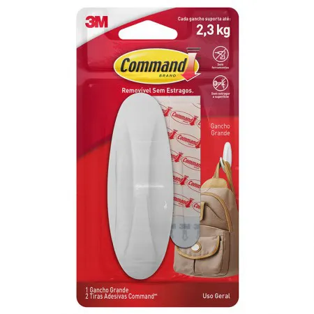 Gancho adesivo design Command branco grande HB004820005 - 3M