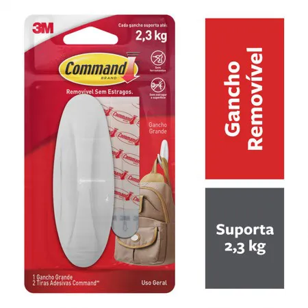 Gancho adesivo design Command branco grande HB004820005 - 3M