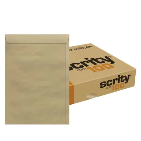 Envelope saco Kraft SKN332 229x324mm caixa com 100 unidades - Scrity