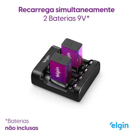 Carregador de pilhas AA/AAA/9V - 46RSCUSB0000 - Elgin