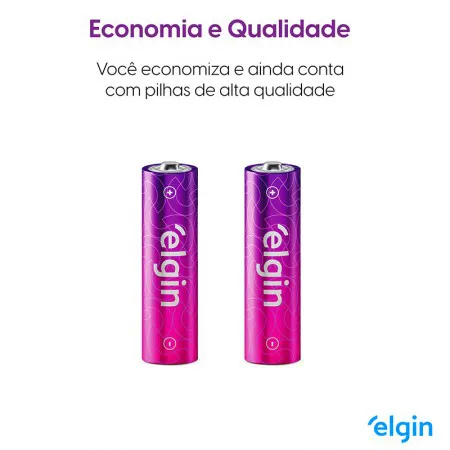 Carregador de pilhas AA/AAA/9V - 46RSCUSB0000 - Elgin