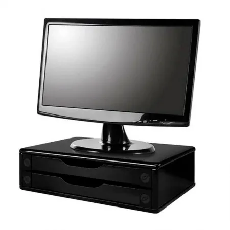 Suporte para monitor 2 gavetas MDF Black Piano - 3346 - Souza