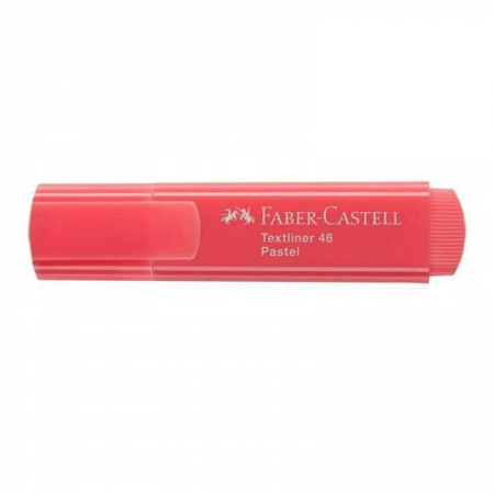 Pincel marca texto Textliner 46 Vermelho Pastel MT/1546VM - Faber-Castell