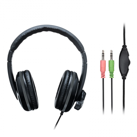 Headset Pro P2 Preto e Cinza com adaptador PH316 - Multilaser